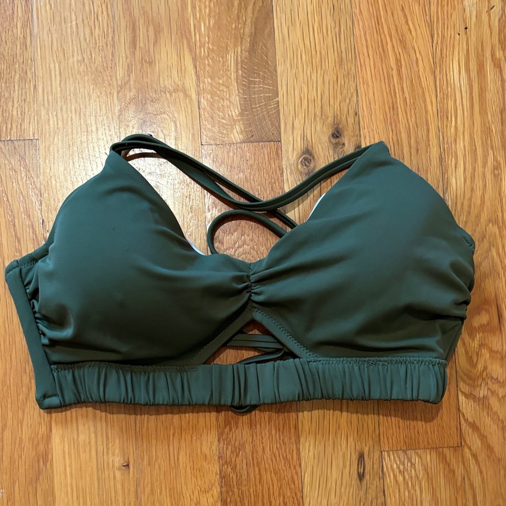 Shade & Shore Olive Green Underwire Bikini Top 34C